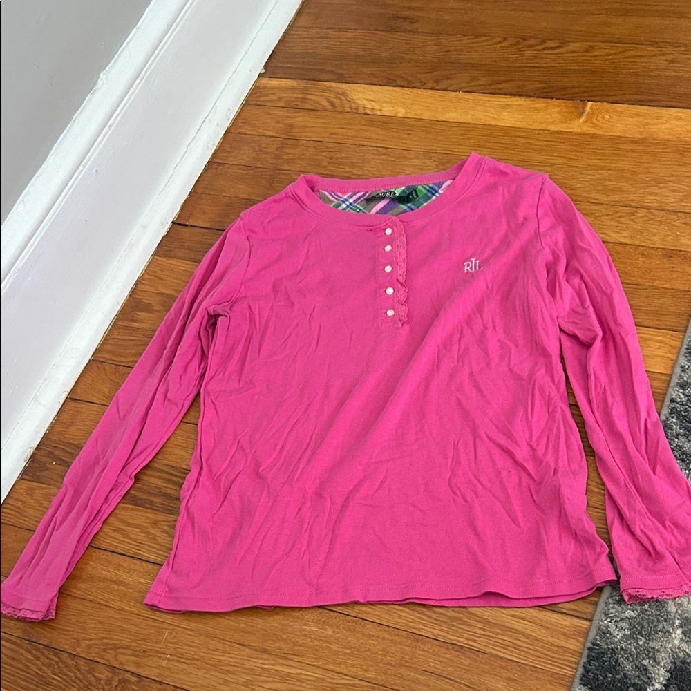 Ralph Lauren Fuchsia Buttoned Top